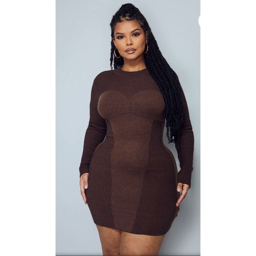 Brown sweater Dress‎